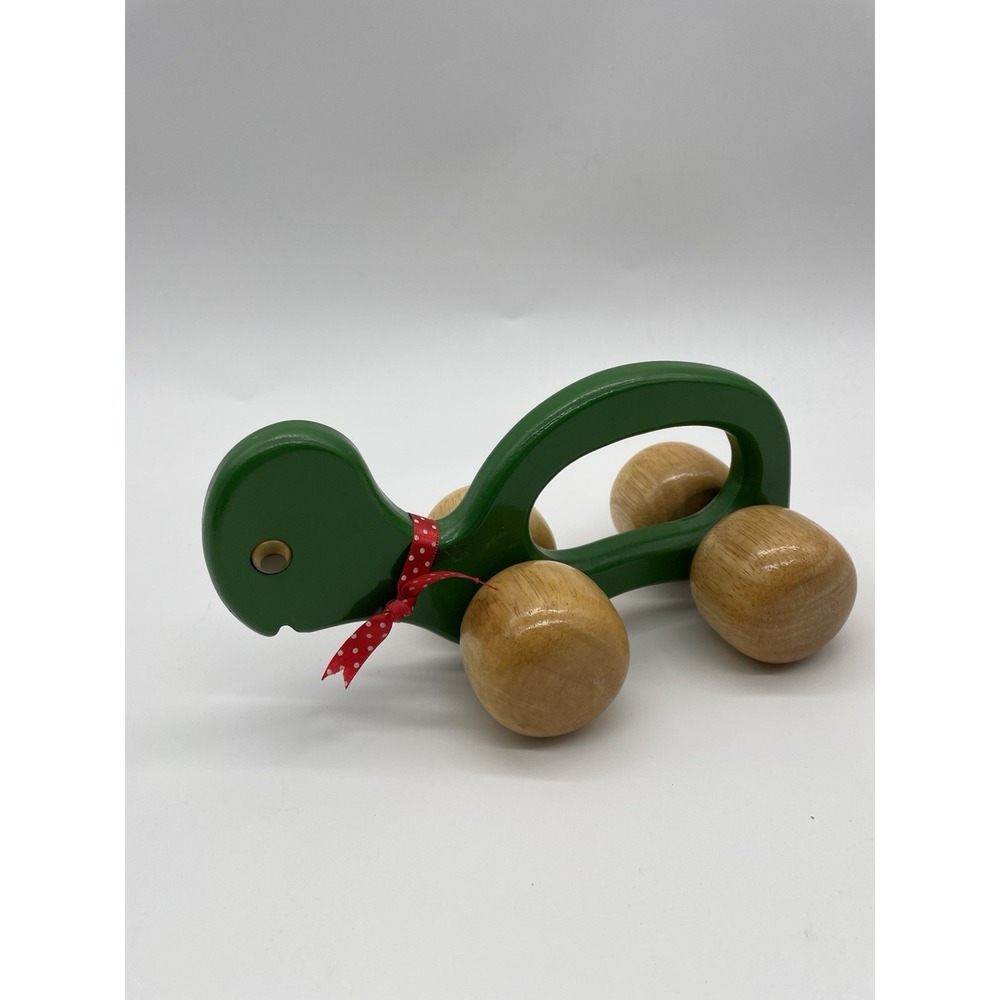 Vntg Turtle Wooden Hand Roller Back Massager‎ Or Children's Rolling Push Toy